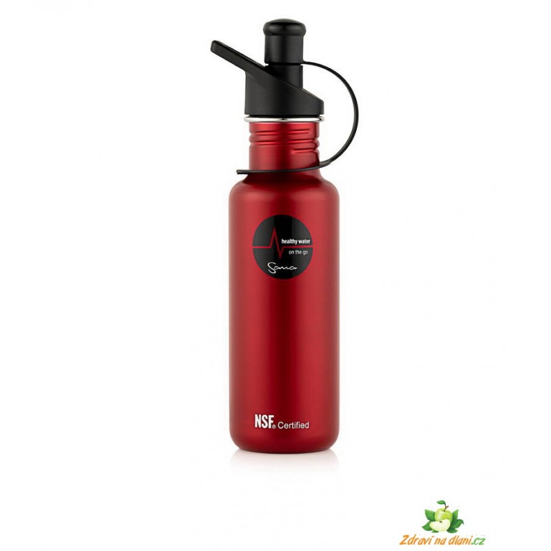 Filtrační láhev Sana 600 ml - barva červená - Nerezová filtrační láhev Sana pro čistou vodu - ORIGINAL Sana