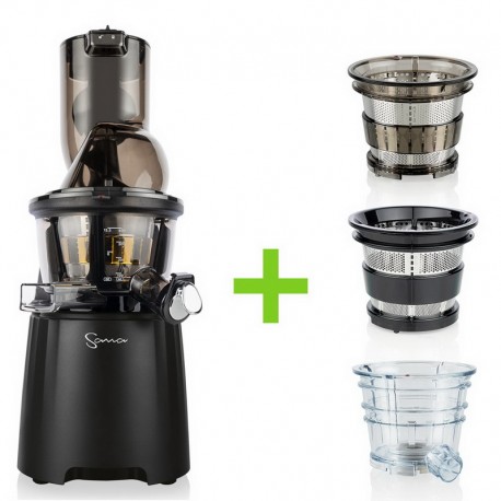 Sana Juicer 868 - barva červená - luxusní šnekový odšťavňovač s velkým plnicím otvorem