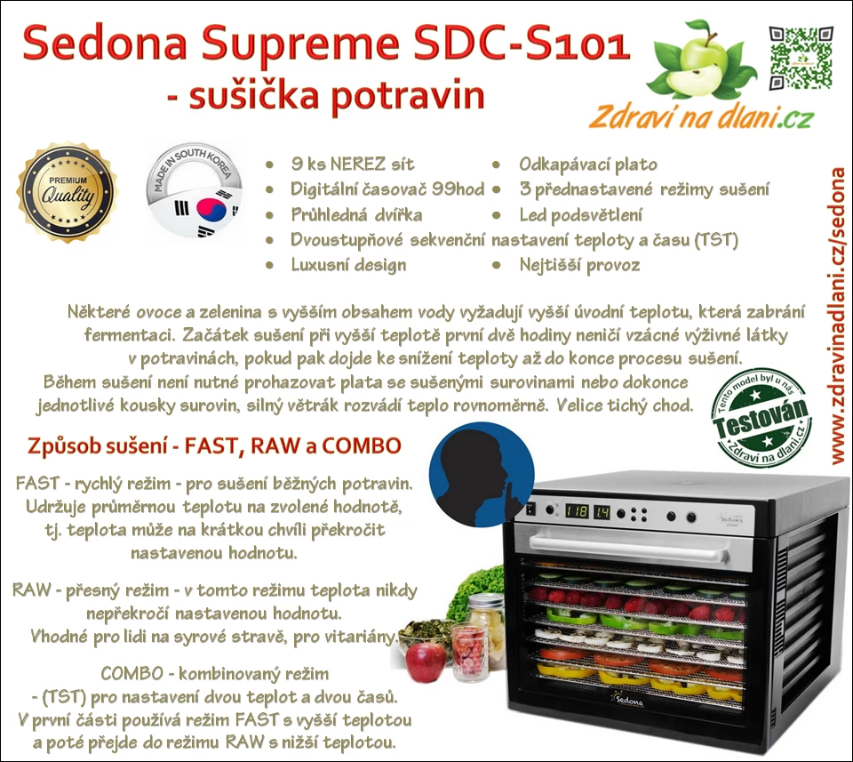 Sedona Supreme SDC-S101 - sušička potravin.webp
