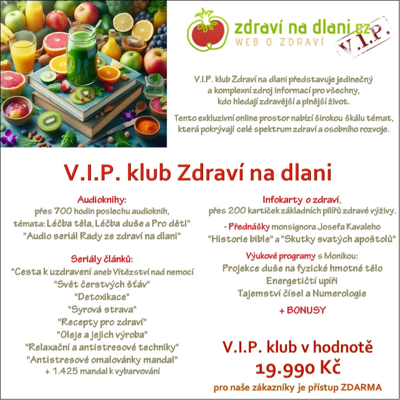 Zdarma přístup do VIP klubu Zdraví na dlani - Extra výjimečný dárek