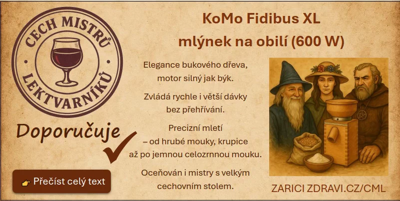 Cech mistrů lektvarníků - KoMo Fidibus XL - elektrický mlýnek s motorem 600W ze Zdraví na dlani